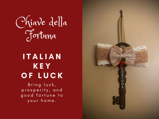 Italian Lucky FORTUNA Key/ Chiave della Fortuna /Brings Fortune & Good Luck to your Home