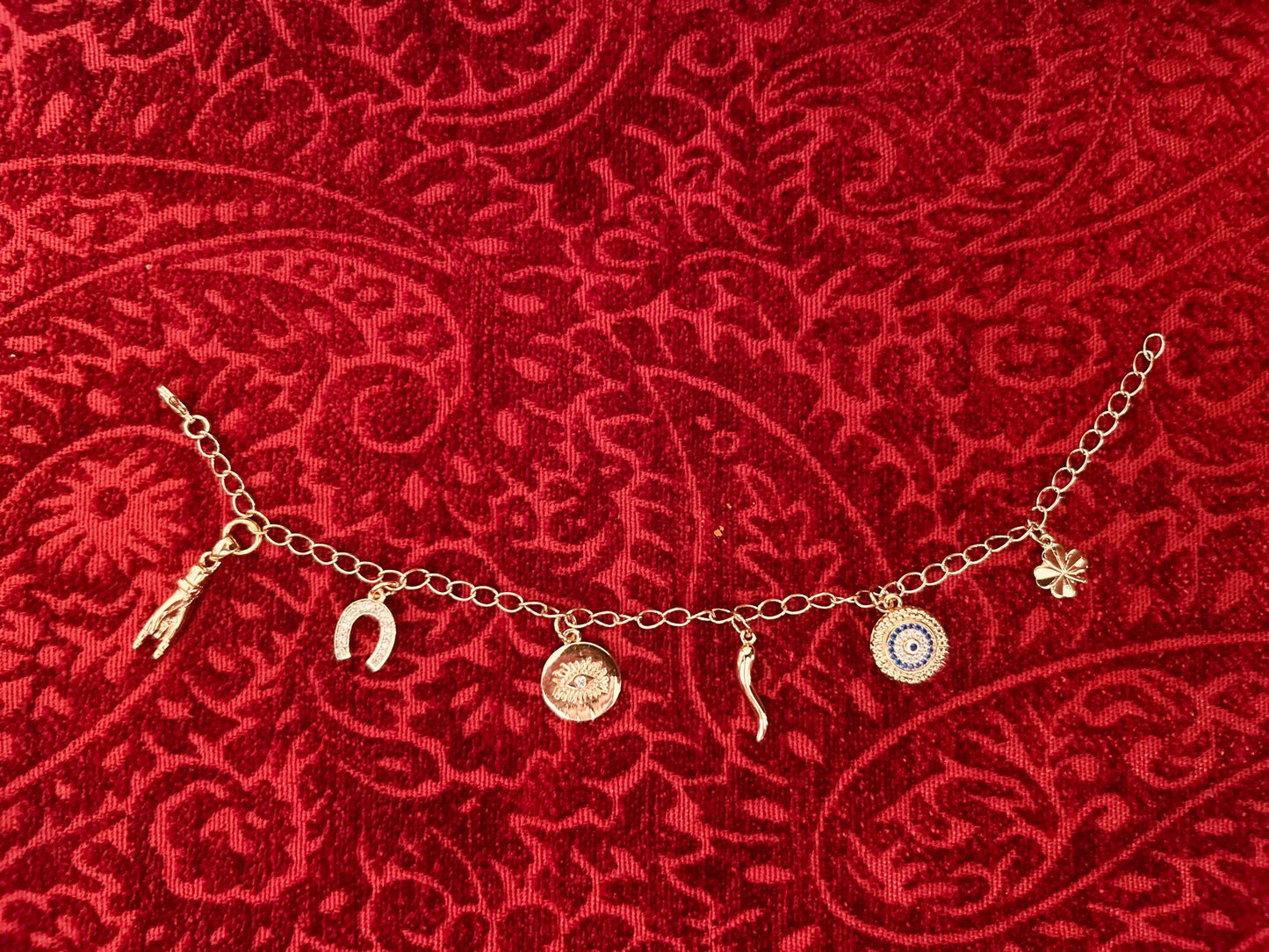 Italian Fortuna Gold Plated Charm Bracelet