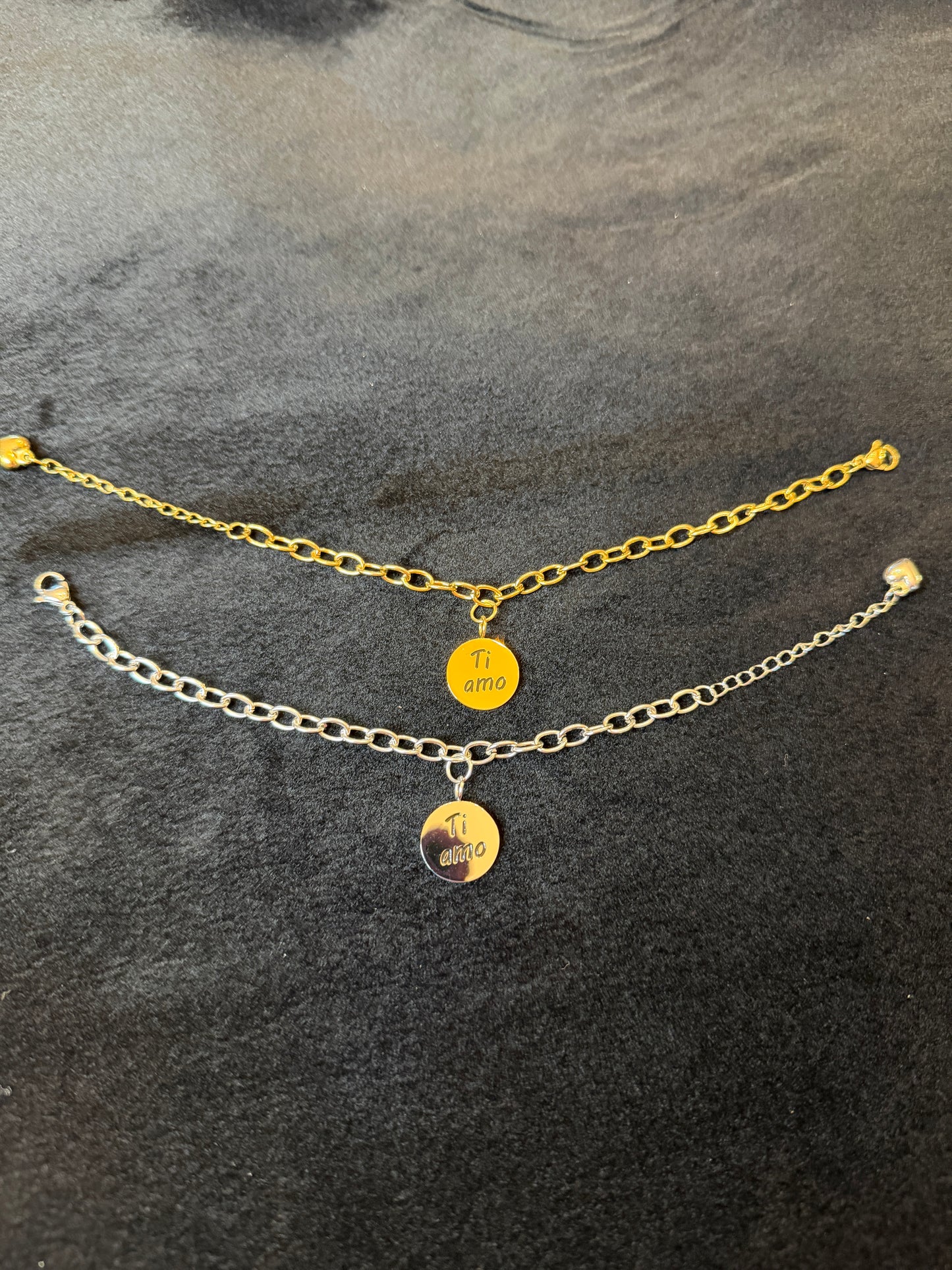 Ti Amo Stainless Steel Charm Bracelet