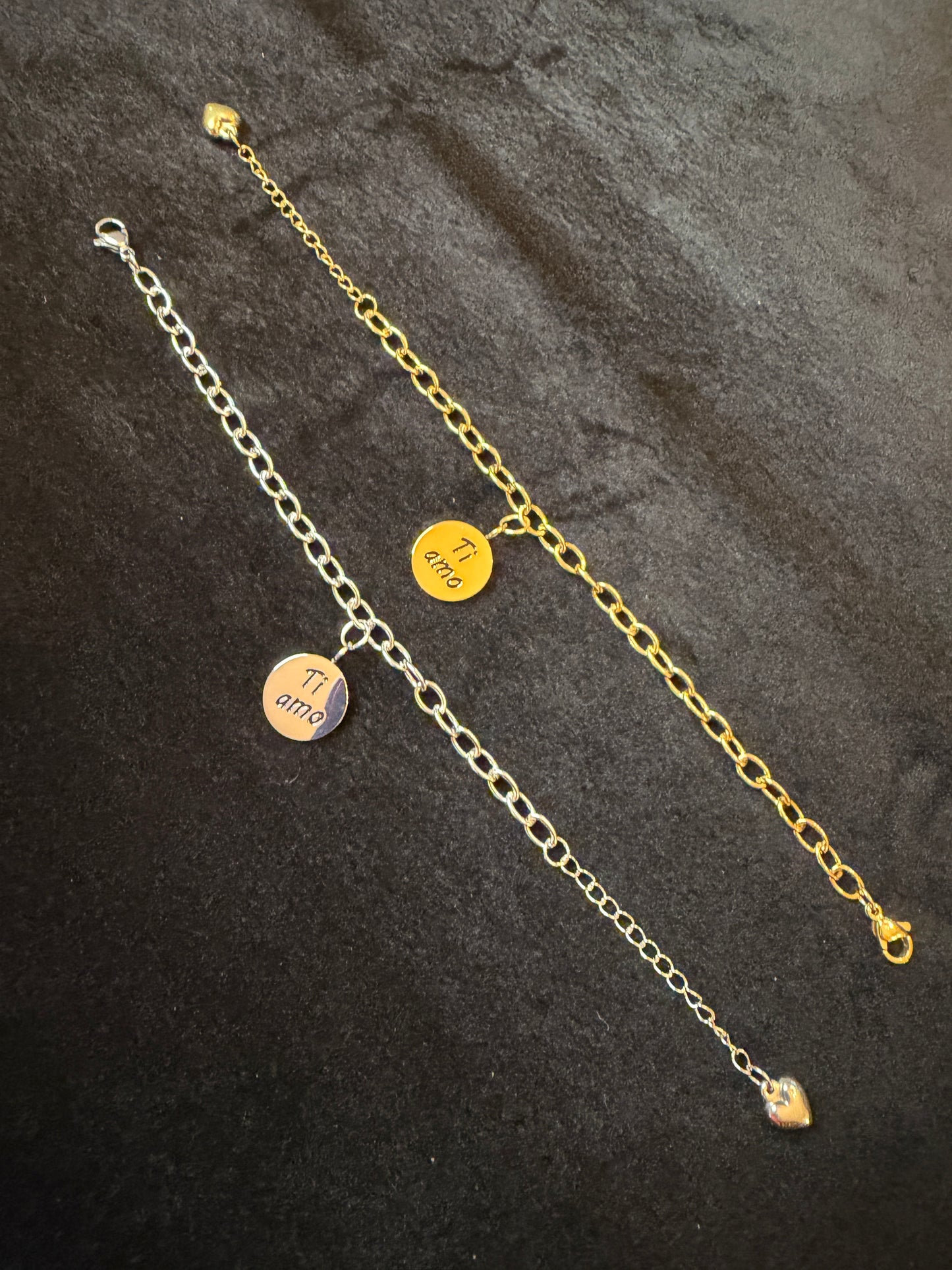 Ti Amo Stainless Steel Charm Bracelet