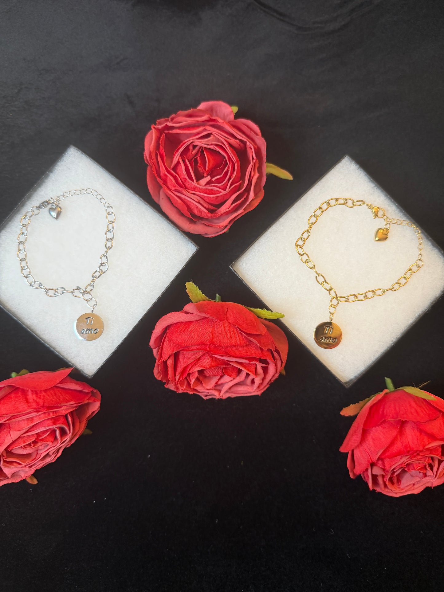 Ti Amo Stainless Steel Charm Bracelet