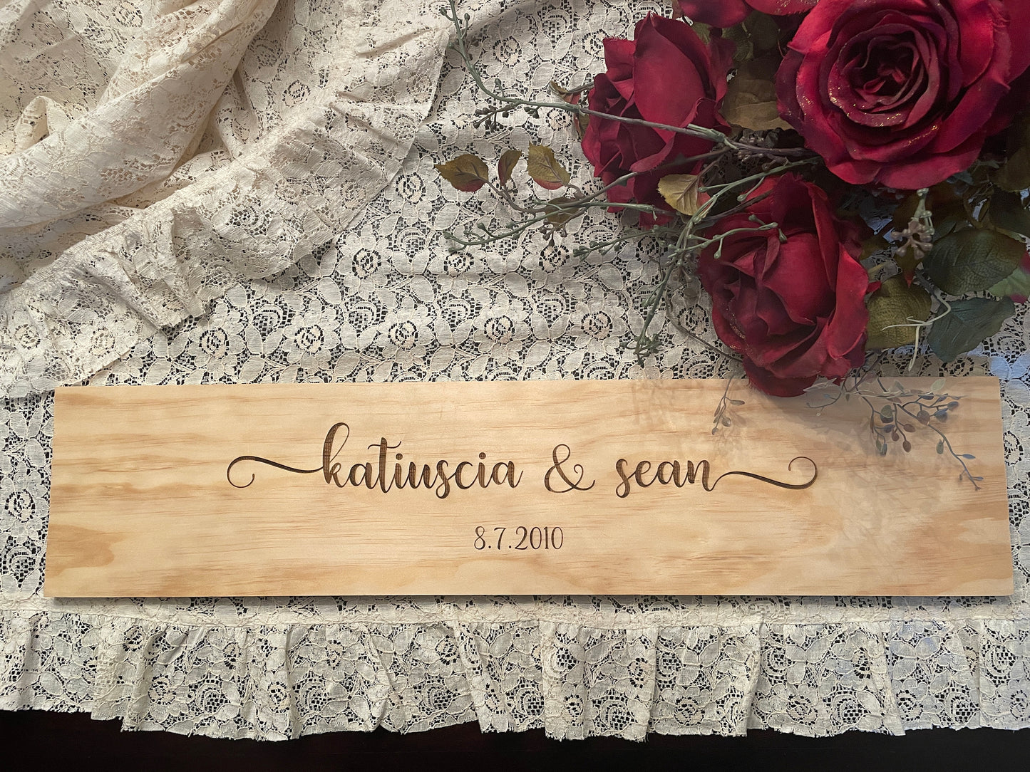 Custom Engraved Wedding Couple Sign