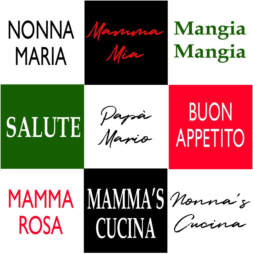 Personalized Italian Apron - Custom Made Gift for Italian Cooking