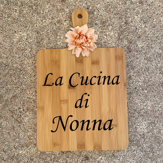 Personalized Italian Cutting Board, La Cucina di Mamma Engraved Decor