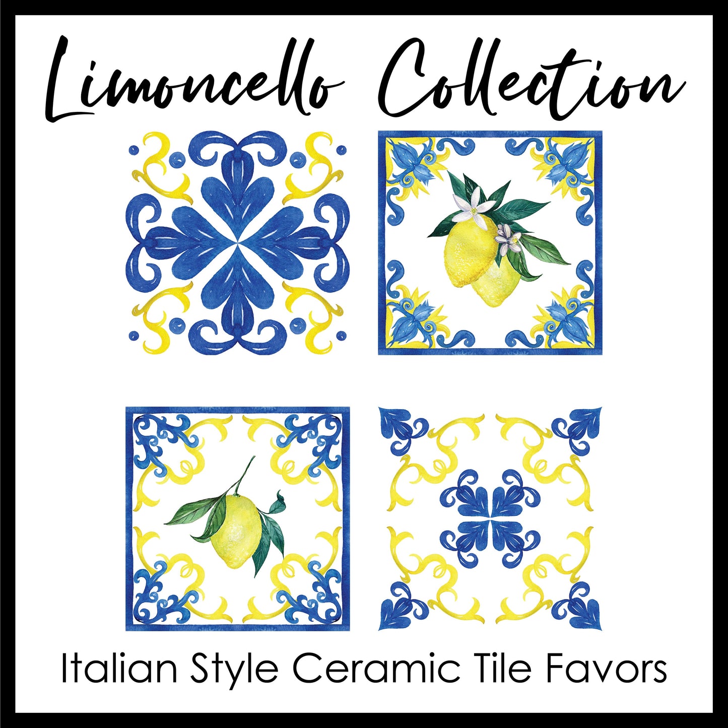 Italian Style Ceramic Tile Wedding Favors - Placecard Holders - Custom Printed Wraps