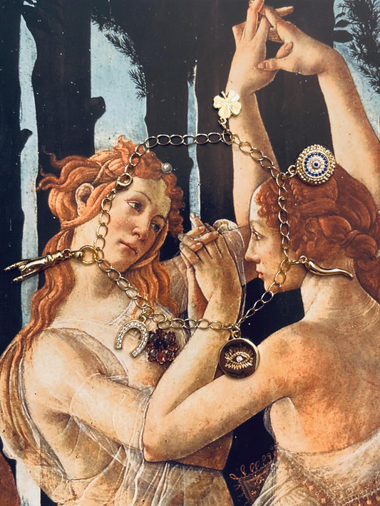 Italian Fortuna Gold Plated Charm Bracelet