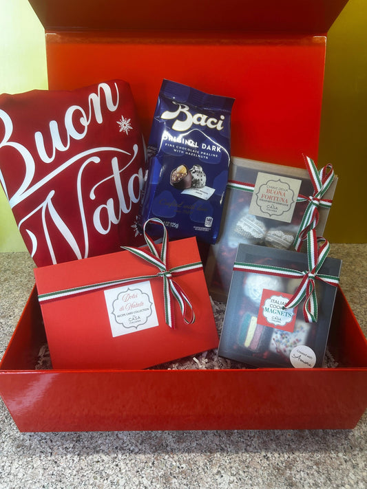 Italian Christmas Gift Set – Natale Box with Apron, Magnets & Treats