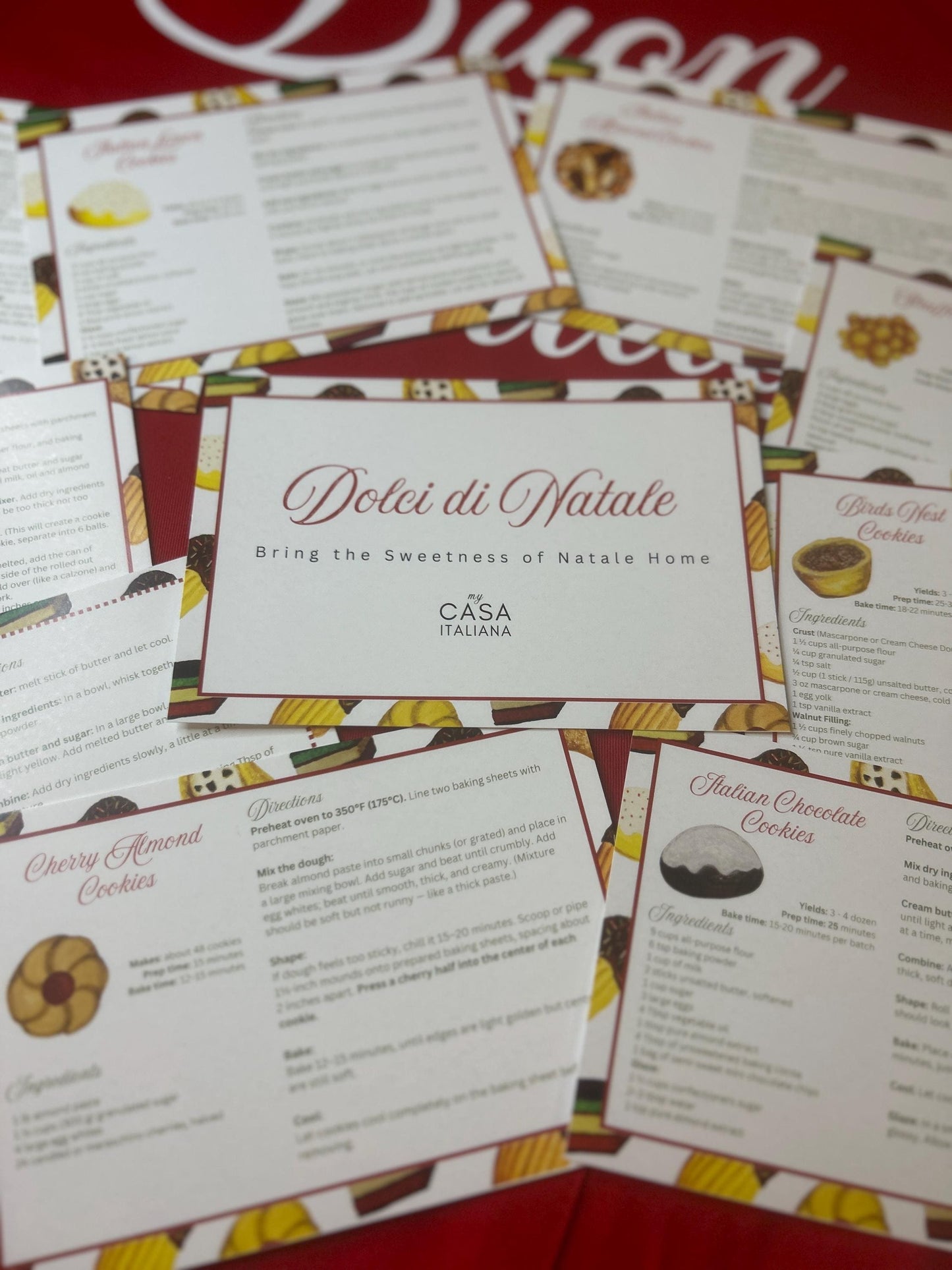 Italian Christmas Cookie Recipes • Dolci di Natale Printable Cards (Digital Download)