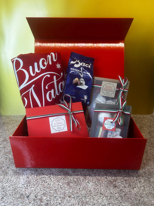 Italian Christmas Gift Set – Natale Box with Apron, Magnets & Treats