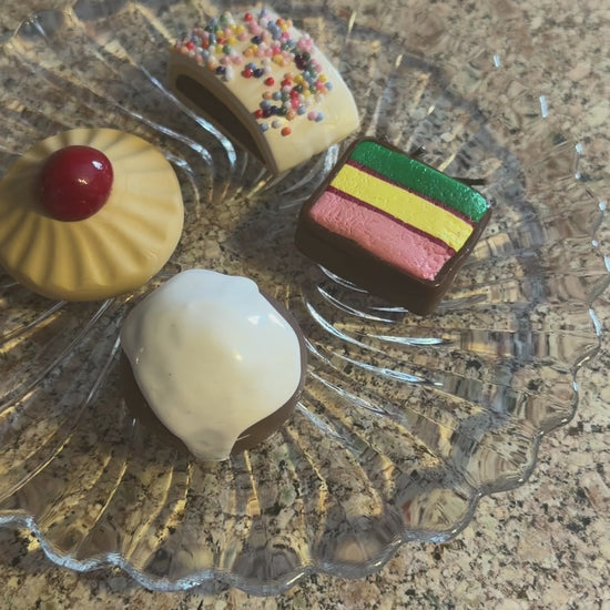 Handmade Italian Cookie magnets on a plate
