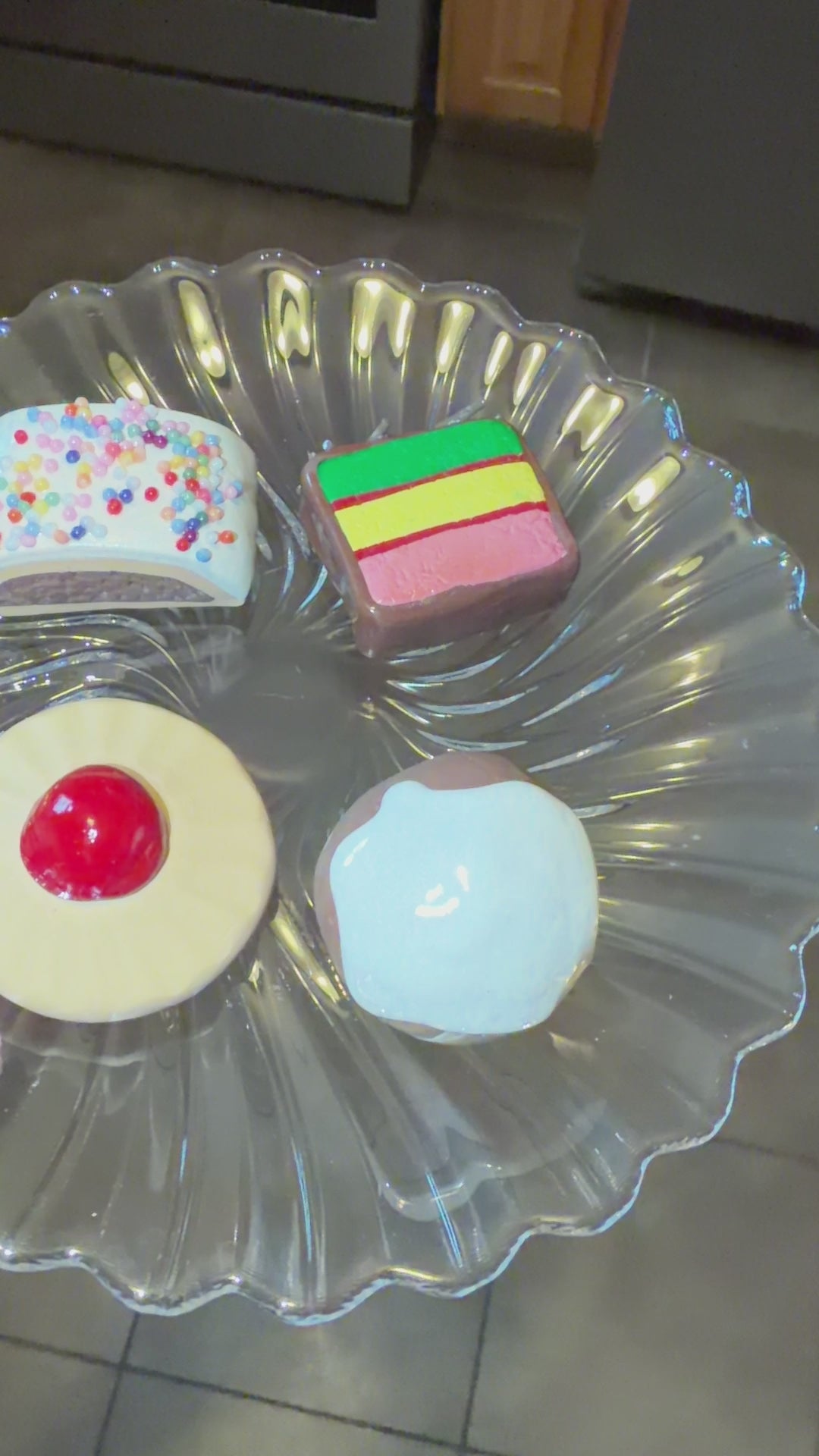 Handmade Italian cookie Magnets on plate.