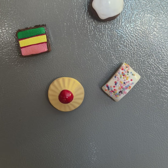 Italian Cookie Magnets on fridge.