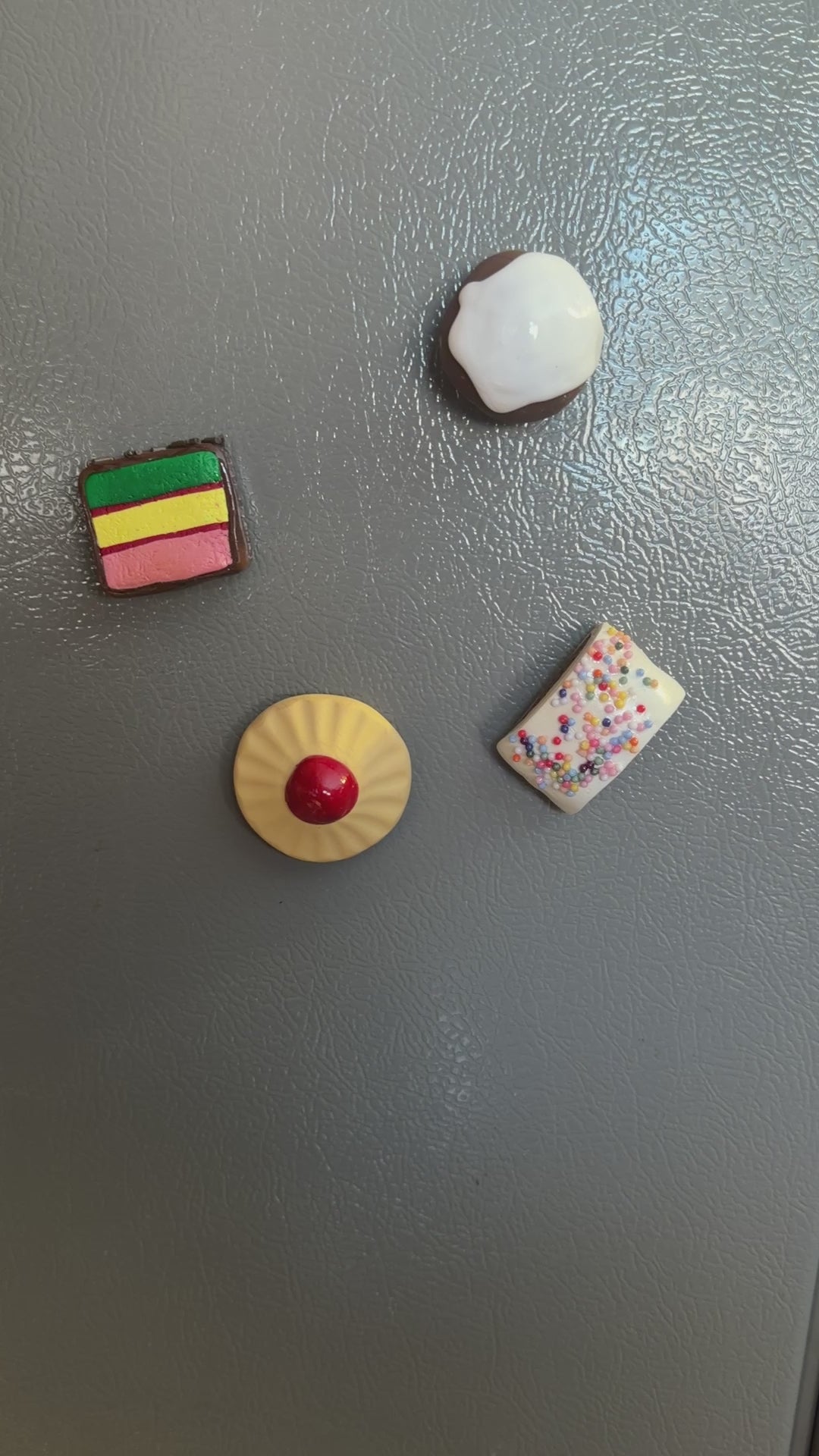 Italian Cookie Magnets on fridge.